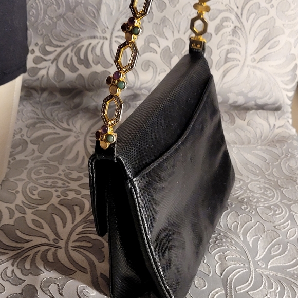 Vintage Authentic Judith Leiber snake skin cross body purse - Picture 3 of 14